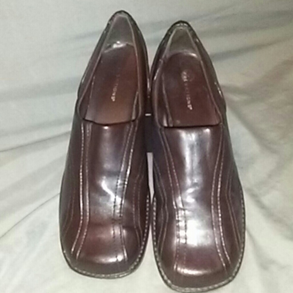 Leather slip ons